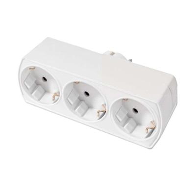 Silver Electronics Schuko-adapter 16 A, 2 frontaansluitingen, TT verticaal, kunststof, wit
