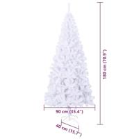 Kunstkerstboom met 300 LED Wit 180 cm PVC en staal - thumbnail