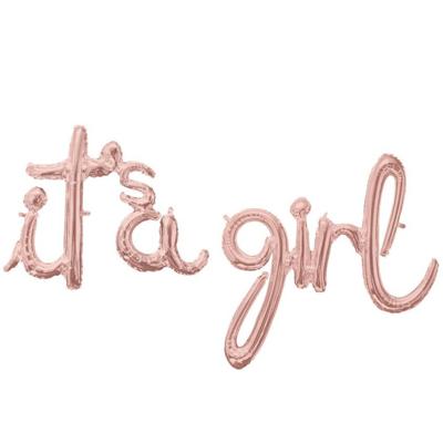 Folie Ballonnen &apos;It&apos;s A Girl&apos; Rosé Goud