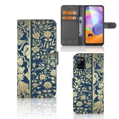 Samsung Galaxy A31 Hoesje Beige Flowers Samsung Galaxy A31 Hoesje Beige Flowers