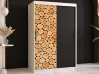 Kledingkast SOSNY 2 schuifdeuren 120 cm mat wit - thumbnail