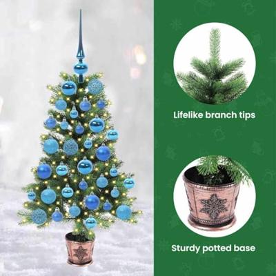 VidaXL Kerstboom met 150 led met standaard groen 90 cm pe VidaXL Kerstboom met 150 led met standaard groen 90 cm pe