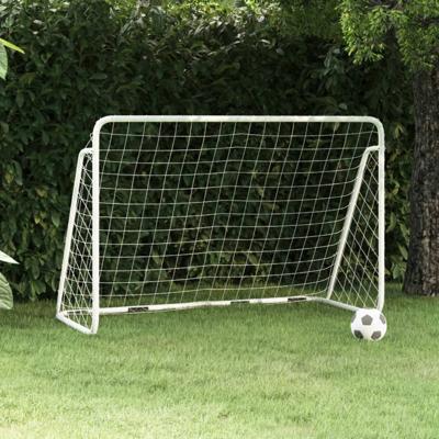 VidaXL Voetbaldoel met net 180x90x120 cm staal wit VidaXL Voetbaldoel met net 180x90x120 cm staal wit