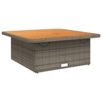 Tuintafel 110x110x71 cm poly rattan en acaciahout grijs - thumbnail