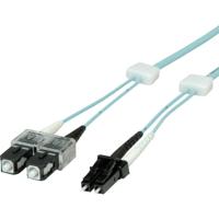 saCon glasvezel LED patchkabel duplex 50/125µm OM3, LC/SC , turkoois, 2 m - thumbnail