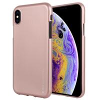 KWIK GOOSPERY ik JELLY Metal serie schokbestendig Soft TPU Case voor iPhone XS/X (Rose goud) - thumbnail
