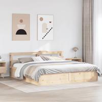 Bedframe met hoofdbord massief grenenhout 180x200 cm - thumbnail