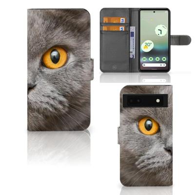 Telefoonhoesje | Met pasjeshouder | Google Pixel 6A Britse Korthaar Telefoonhoesje | Met pasjeshouder | Google Pixel 6A Britse Korthaar