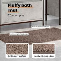 VidaXL Antislip badmat bruin 60 x 90 cm pp - thumbnail