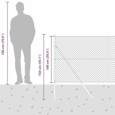 VidaXL Afrasteringspaal groen 10 x 1 m (40 x 40 mm gaas) staal en pvc