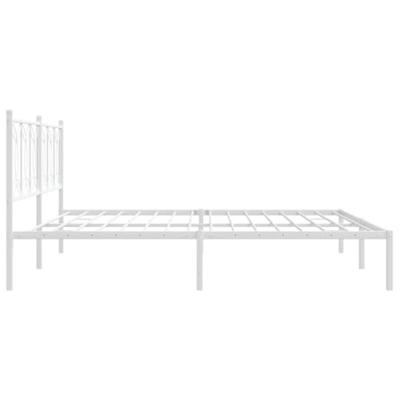 Bedframe met hoofdbord metaal wit 193x203 cm Bedframe met hoofdbord metaal wit 193x203 cm