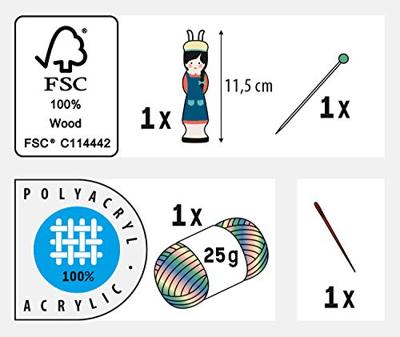 Breiset met wol, breinaald en borduurnaald FOLIA blauw Breiset met wol, breinaald en borduurnaald FOLIA blauw