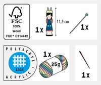 Breiset met wol, breinaald en borduurnaald FOLIA blauw - thumbnail