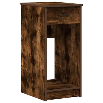 Computertorenstandaard met lade 35x45x77 cm gerookt eikenkleur