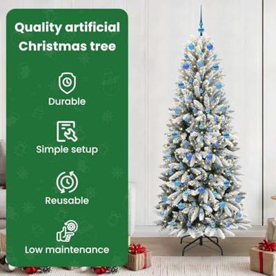 VidaXL Kunstkerstboom wit 210 cm pvc en plastic en staal en pe