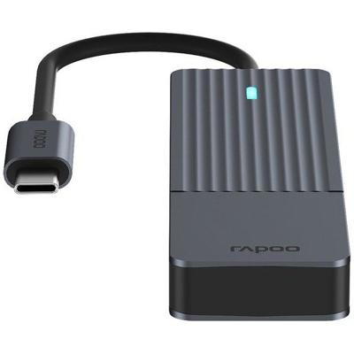 Rapoo USB-C Hub, USB-C naar USB-A, grijs USB Hub Zwart