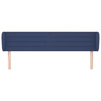 Hoofdbord met randen 163x23x78/88 cm stof blauw - thumbnail