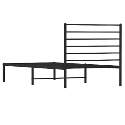 Bedframe met hoofdbord metaal zwart 100x200 cm Bedframe met hoofdbord metaal zwart 100x200 cm
