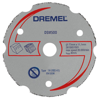 Dremel DSM500 2615S500JB Doorslijpschijf recht 77 mm 1 stuk(s) Hardhout, Zacht hout, Multiplex, Laminaat, Kunststof, Gipskarton, Plexiglas, Vinyl - thumbnail