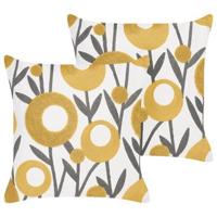 Beliani-SHALLOT-Sierkussen set van 2-Multicolor-45 x 45 cm-Katoen - thumbnail