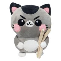 Funny Cat Plush Figure Cat with Chopsticks 25 cm - thumbnail