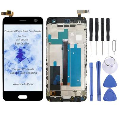 LCD-scherm en digitizer volledige montage met frame voor ZTE Blade V8 BV0800 (zwart)