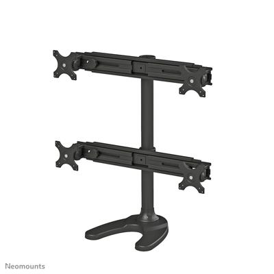 Neomounts FPMA-D700DD4 Monitorvoet Aantal monteerbare displays: 4 Display(s) 48,3 cm (19) - 76,2 cm (30) Zwart In hoogte verstelbaar, Kantelbaar, Zwenkbaar,