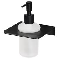 Zeepdispencer Haceka Redefine Aluminium met Mat Glas Mat Zwart - thumbnail