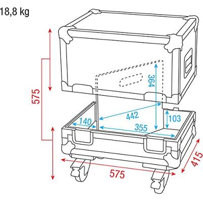DAP flightcase voor 2x DAP M10 vloermonitoren