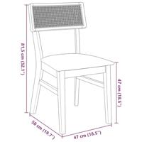 Eetkamerstoelen met kussens 2 st massief hout rubber - thumbnail
