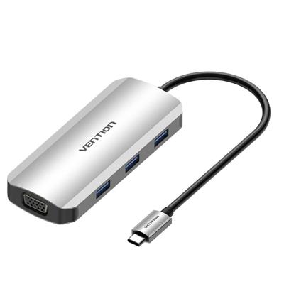 USB-HUB Vention TOIHB 100 W Zilverkleurig
