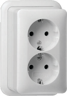 Gira wandcontactdoos 2-voudig met randaarde opbouw creme
