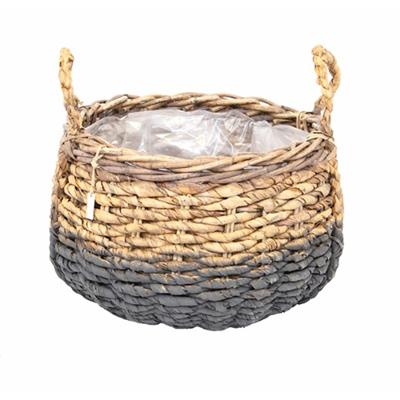 Van der Leeden rotan mand 46 cm zwart / bruin