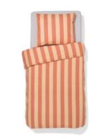 HEMA Dekbedovertrek 140x200/220cm zacht katoen strepen perzik (perzik) - thumbnail