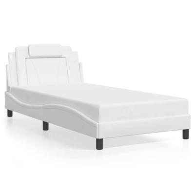 Bedframe met LED-verlichting kunstleer wit 100x200 cm - thumbnail