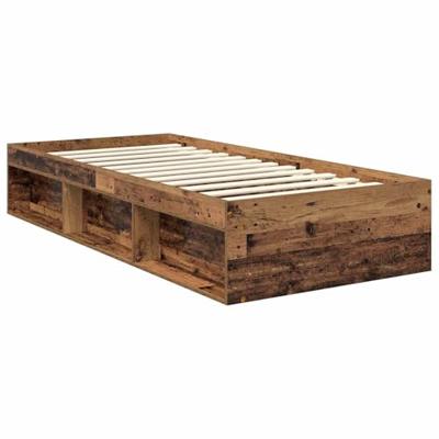 Bedframe met hoofdeinde Oudhout 90 x 200 cm Bewerkt hout