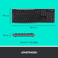 Toetsenbord en draadloze muis Logitech MK270 QWERTY Engels - thumbnail