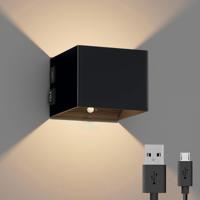 Luviz Oplaadbare Wandlamp met Bewegingssensor - Warm Wit 2700K - Draadloos - Aluminium - thumbnail