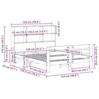 Bedframe zonder matras massief grenenhout wit 120x190 cm - thumbnail