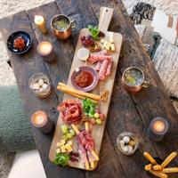 Maxi aperitiefplank - LIVOO - MES151 - FSC acaciahout - 75 x 19,5 cm - Houten poten - thumbnail