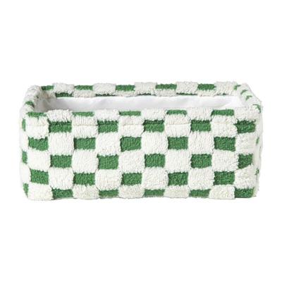 Mand checks middel - groen/wit - 13x33x23 cm