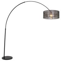 Steinhauer BooglampStresa zwart met sizoflor lampenkap - 9834ZW - thumbnail