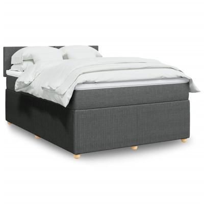 Boxspring met matras stof donkergrijs 180x200 cm