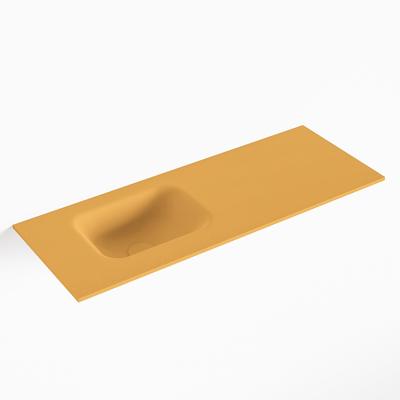 MONDIAZ LEX Ocher solid surface inleg wastafel voor toiletmeubel 80cm. Positie wasbak links