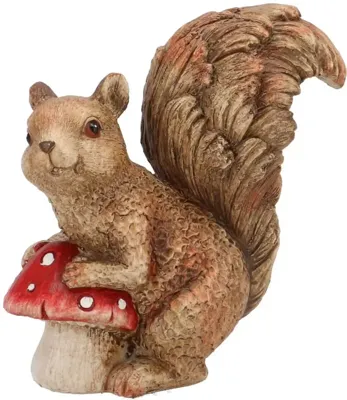 Daan Kromhout Design ornament aardewerk wonderland eekhoorn paddenstoel 11x5x12cm scottish brown