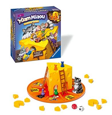 Miam Miaou - Ravensburger - De kaasrace - Bordspel Kinderen - 3 moeilijkheidsgraden - 2 tot 4 spelers - Vanaf 3 jaar