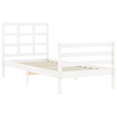 Bedframe met hoofdbord massief hout wit
