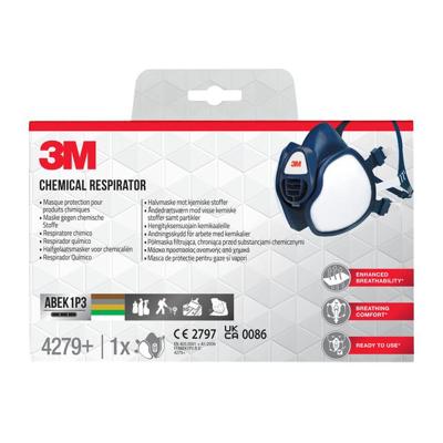 3M mondmasker met geïntegreerde filters, herbruikbaar, biedt ABEK1P3 ademhalingsbescherming