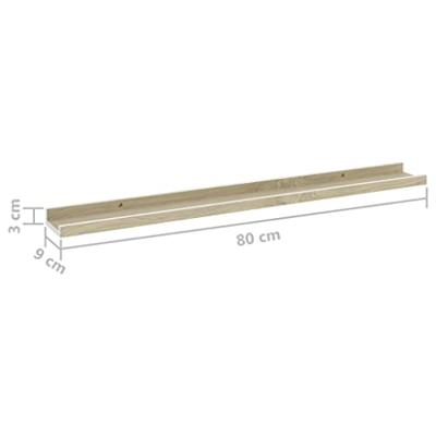 Wandschappen 4 st 80x9x3 cm wit en sonoma eikenkleurig Wandschappen 4 st 80x9x3 cm wit en sonoma eikenkleurig
