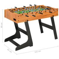 VidaXL Voetbaltafel inklapbaar 121x61x80 cm lichtbruin - thumbnail